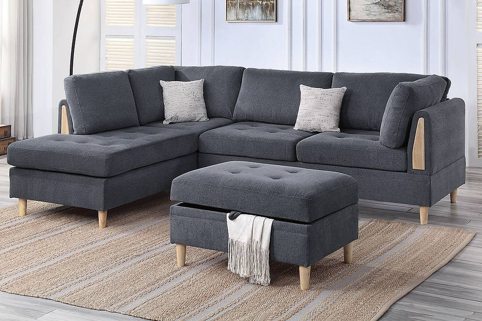 3-PC SECTIONAL SET CHARCOAL