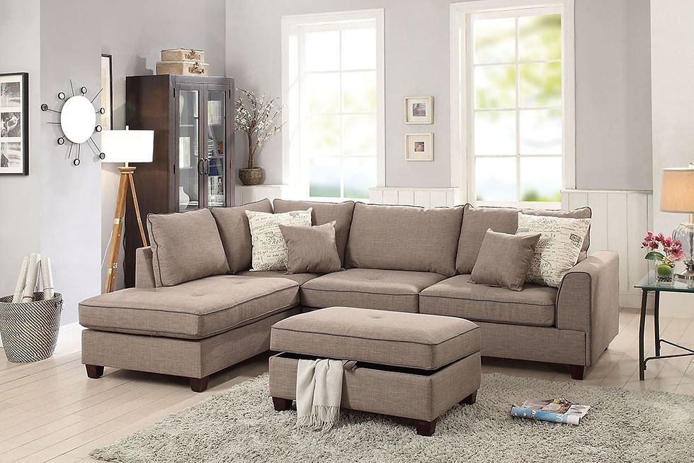 105" Wide Reversible Sofa & Chaise with Ottoman