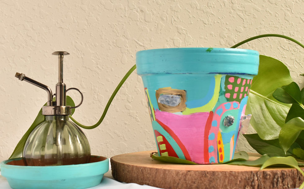 Thumbnail: Luminous Growth – 6" Crystal-Infused Terracotta Planter