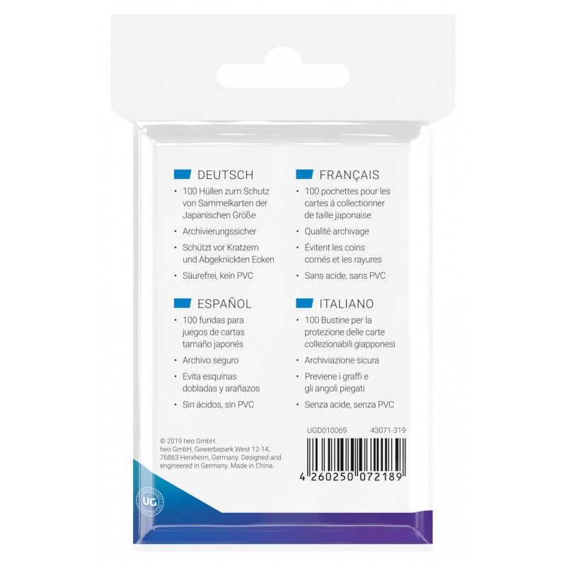 縮圖：[UGD010069]Ultimate Guard 迷你尺寸透明卡套 Regular Fit -62x89mm-（100 枚）