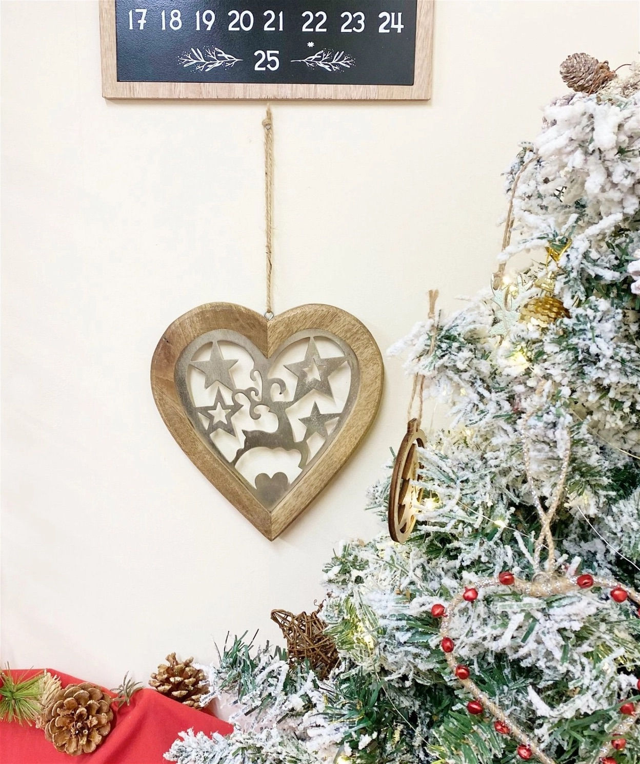 Large Wood Hanging Heart