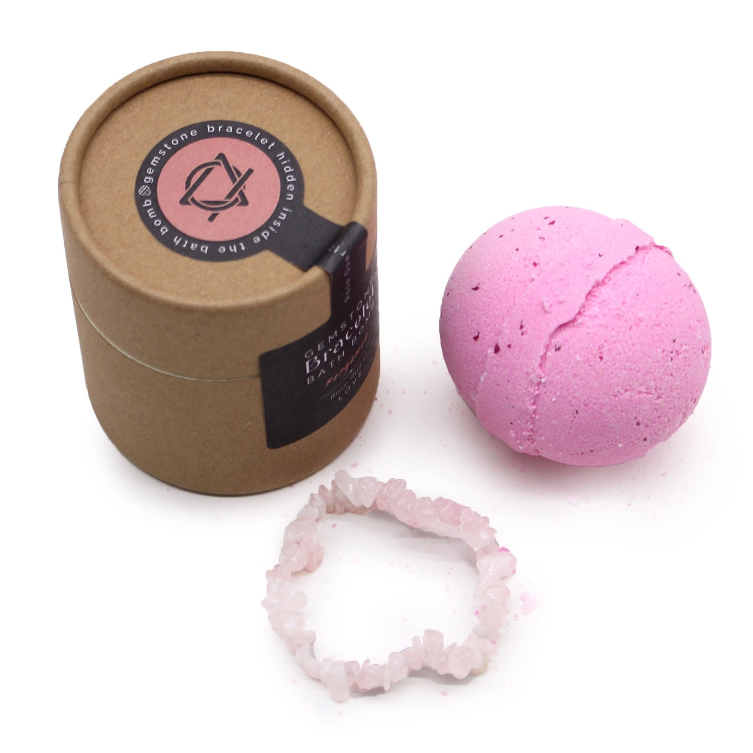 Rose Quartz Gem Bracelet and Bath Bomb