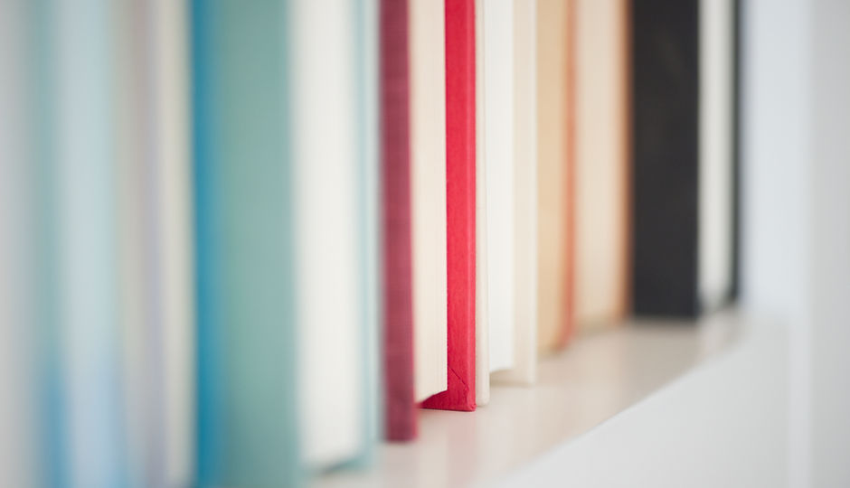 books in a line