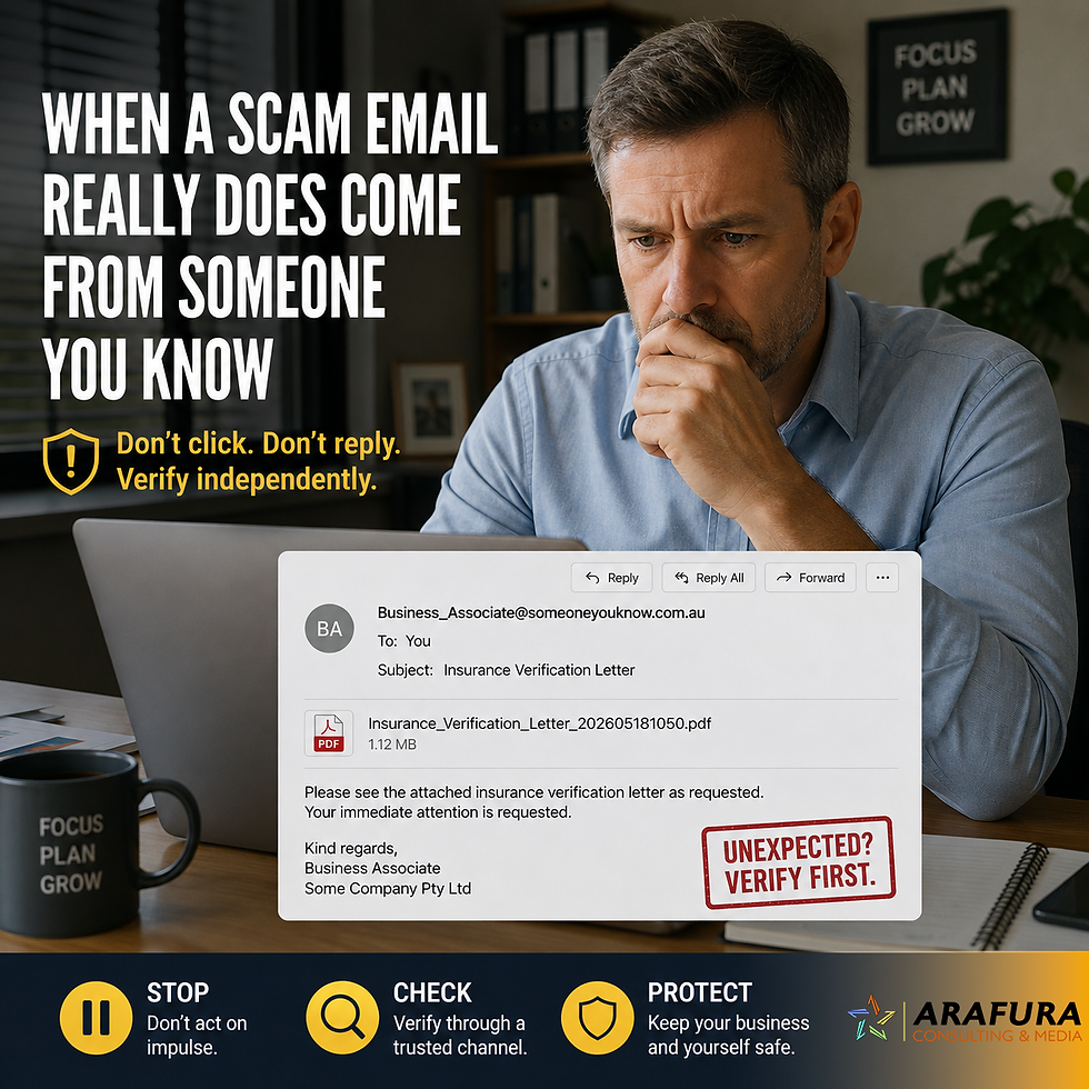 Business owner examines suspicious email