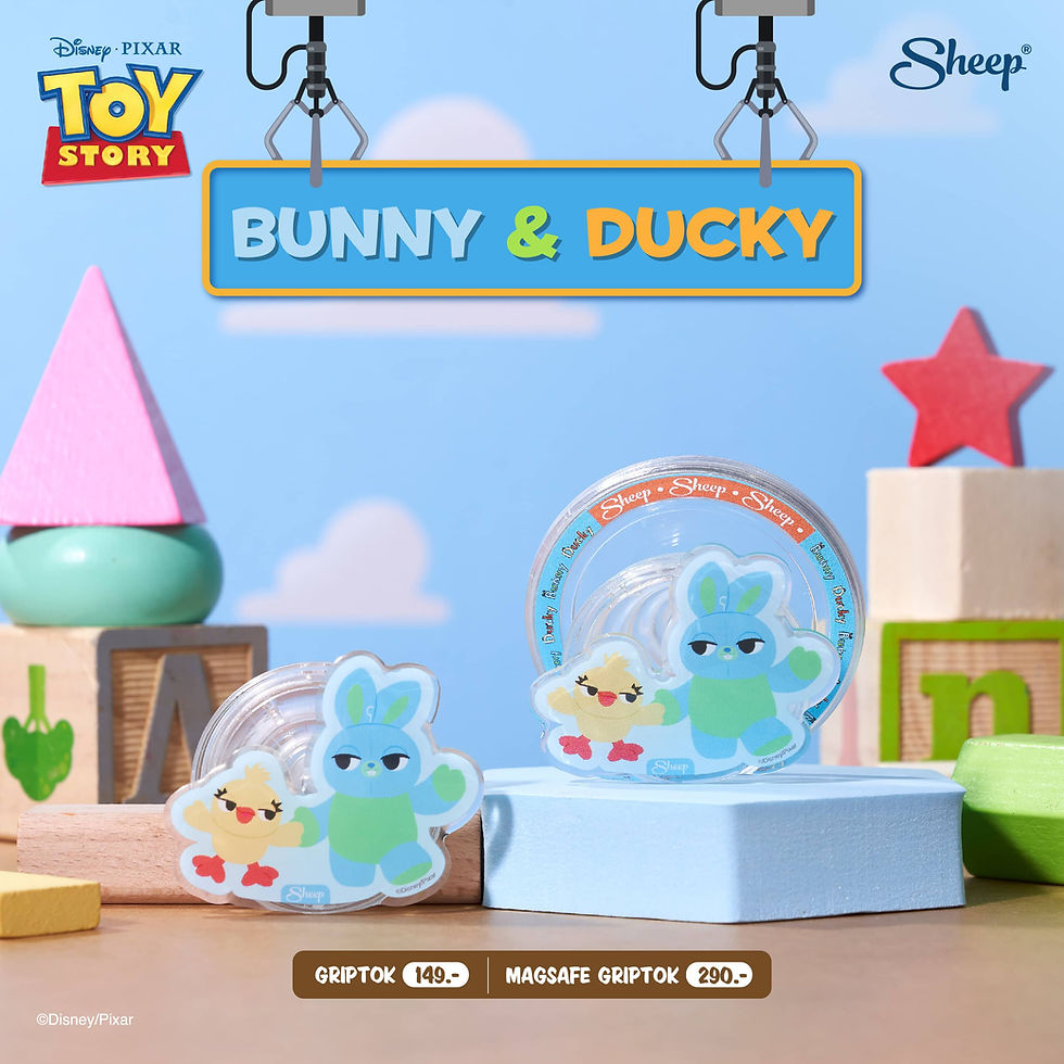 ภาพขนาดย่อ: ที่ติดโทรศัพท์ Toy Story Gtiptok ทอย สตอรี่ กริ๊บต๊อก ลาย Bunny and Ducky
