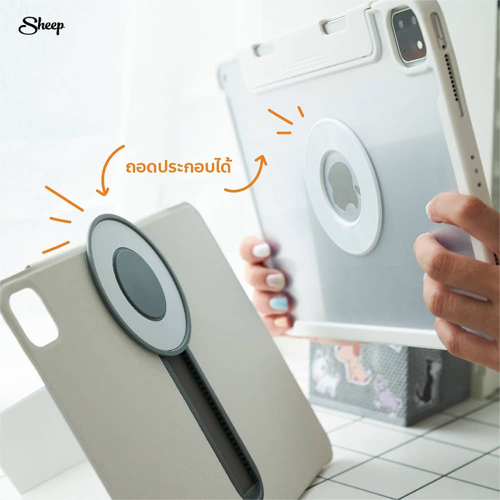 ภาพขนาดย่อ: เคส iPad Air สีพาสเทล กันกระแทก ปรับระดับได้ หมุนได้