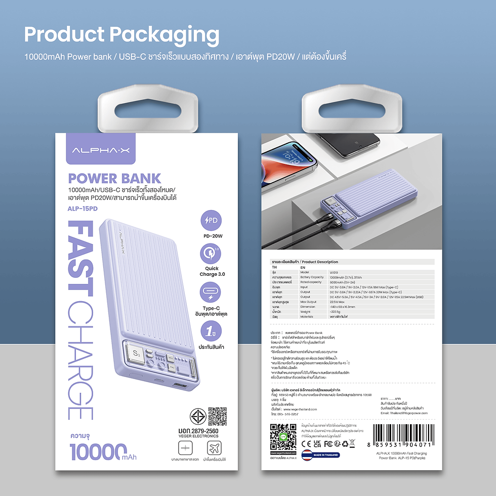 ภาพขนาดย่อ: แบตเตอรี่สำรอง ชาร์จเร็ว