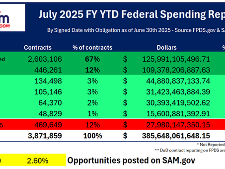 Government Spending Report - FY2025 YTD (NAICS, PSC, UEI) - July