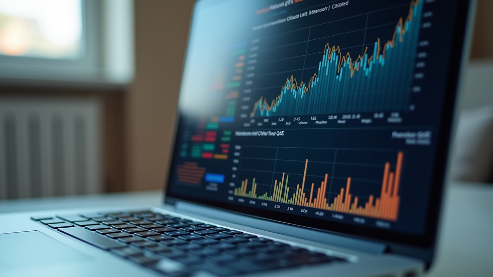 Close-up view of a laptop screen displaying realtime QoE analytics dashboard