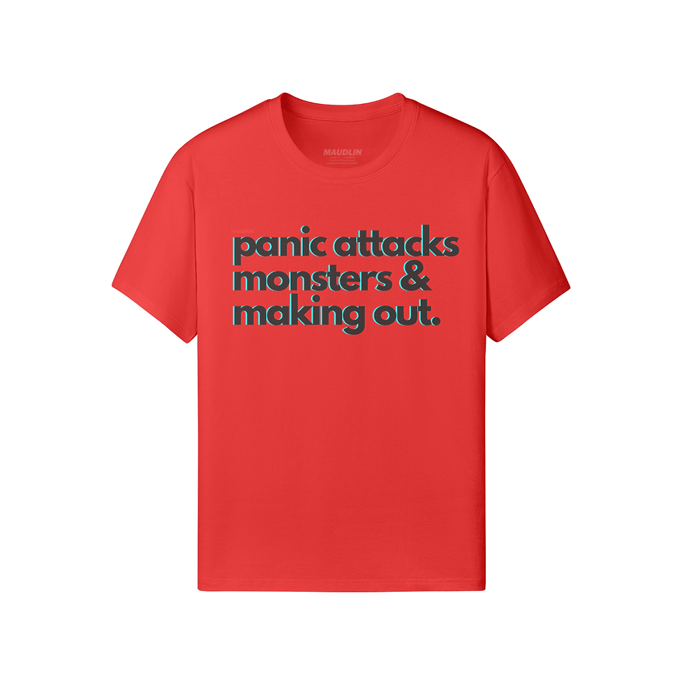 Thumbnail: "Panic Attacks & Making Out"  Fitted crew neck baby doll-ish