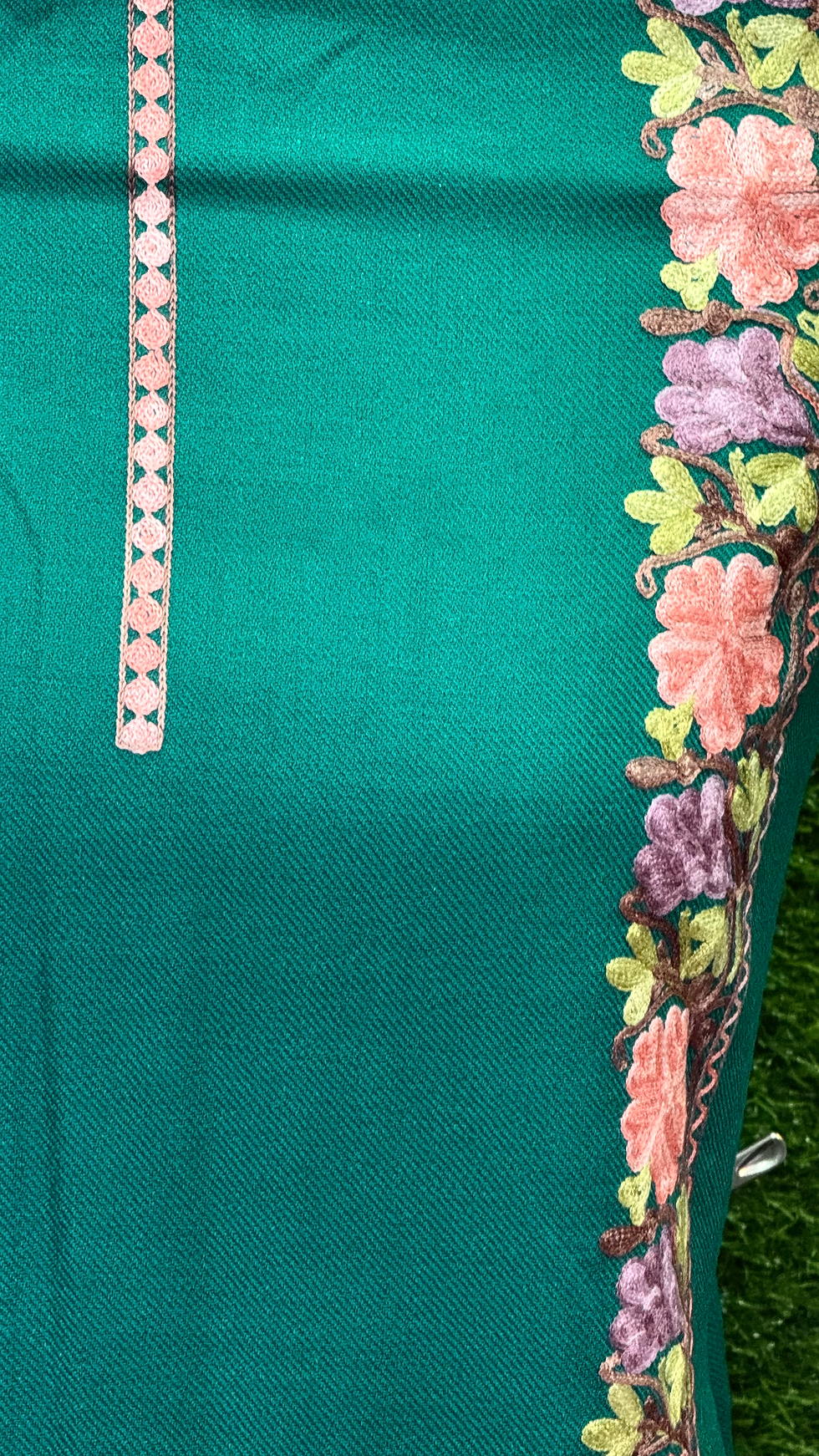 Thumbnail: Embroidered Unstitched Woolen Suits (Sea Green)