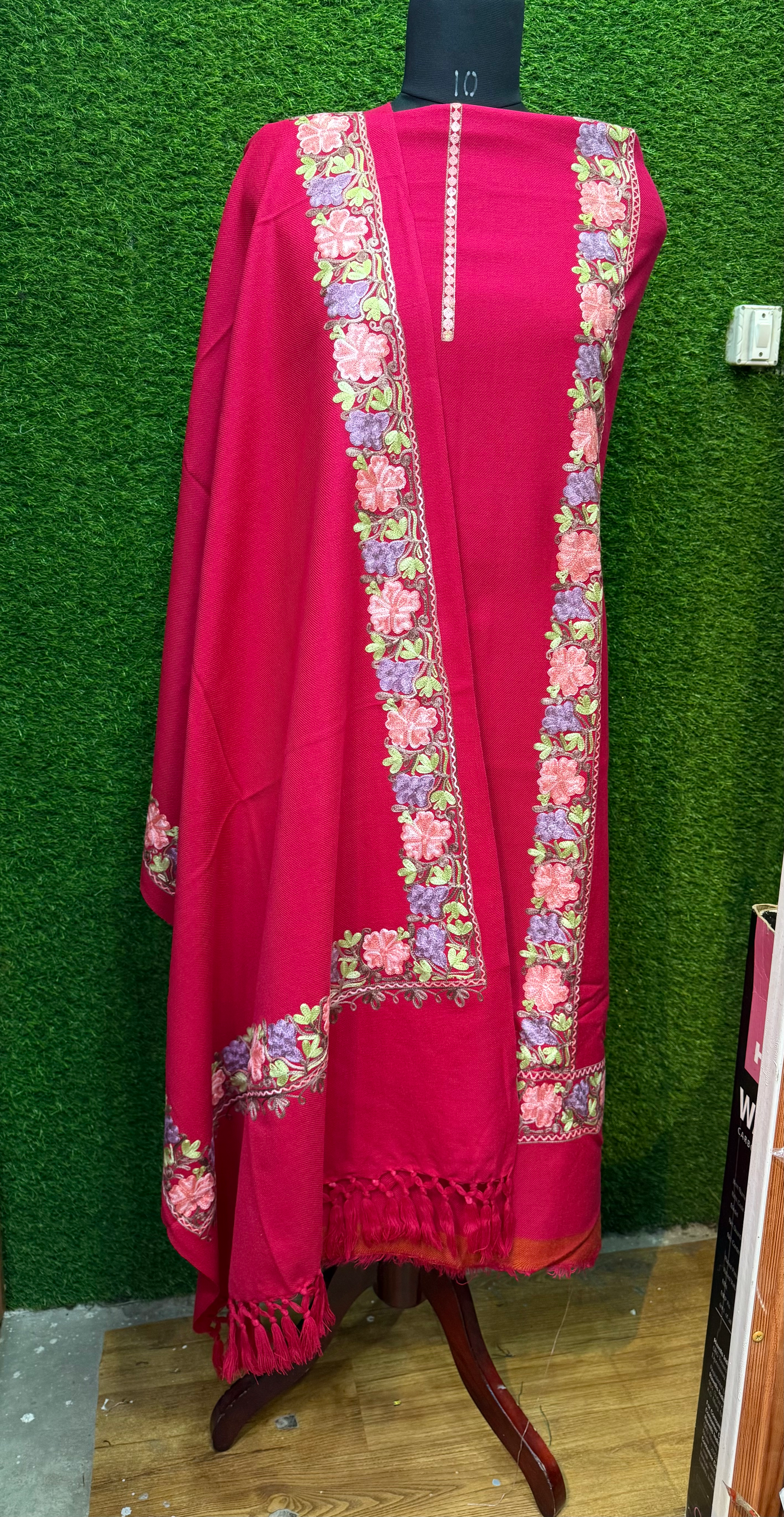 Embroidered Unstitched Woolen Suits (Hot Pink)