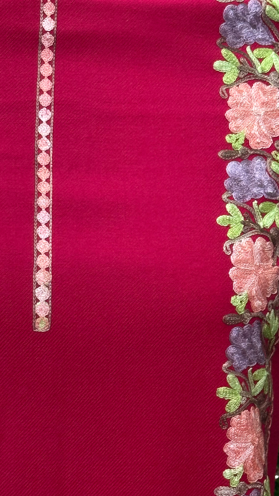 Thumbnail: Embroidered Unstitched Woolen Suits (Hot Pink)
