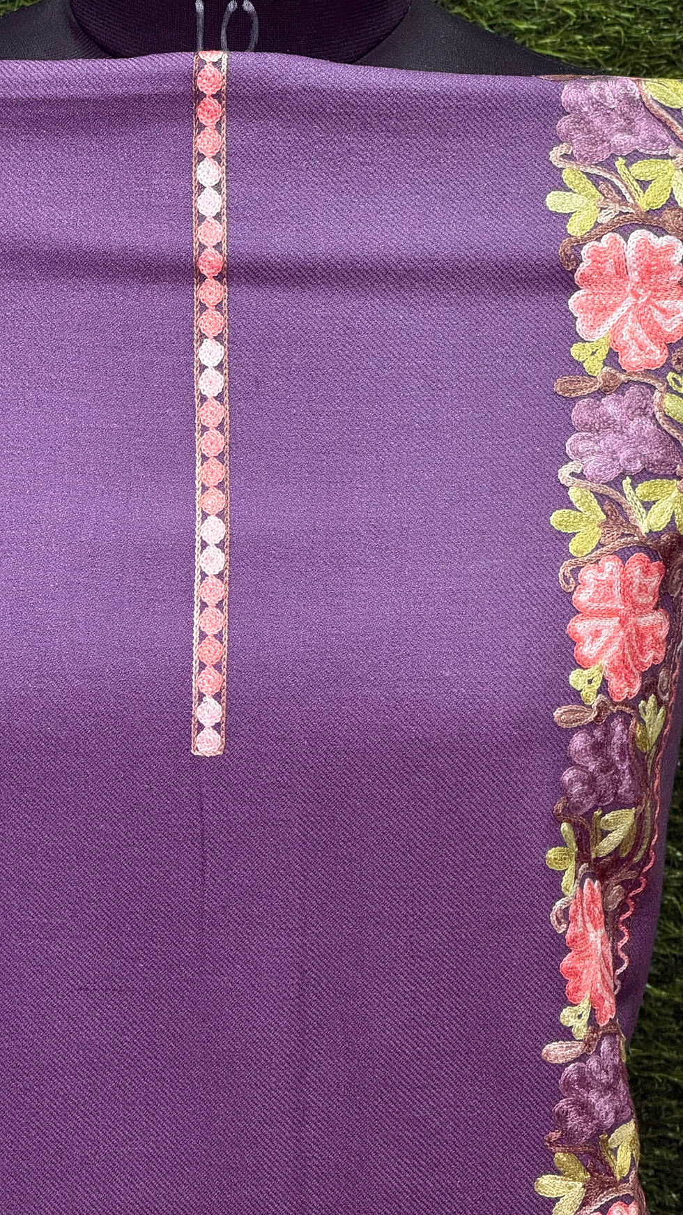 Thumbnail: Embroidered Unstitched Woolen Suits (Mauve)
