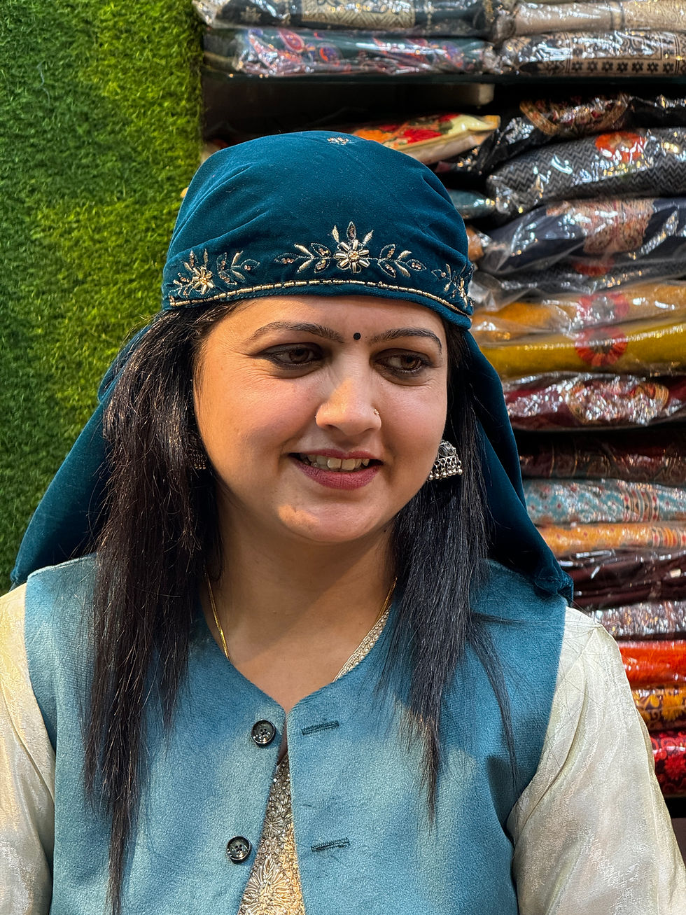 Thumbnail: Himachali Attire Dhatu(Headscarves): Velvet