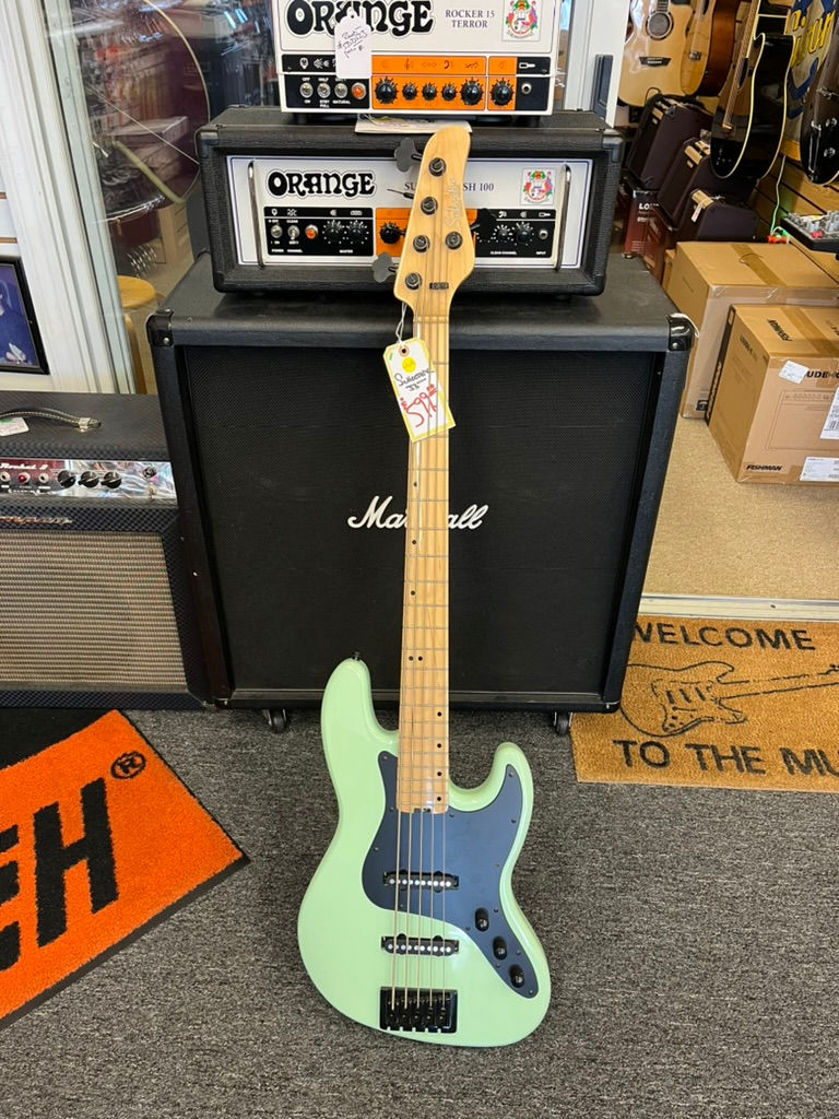Schecter J5 Jazz Bass 5 String Sea Foam Green With Gig Bag