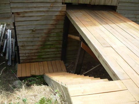 The stairwell and ramp.