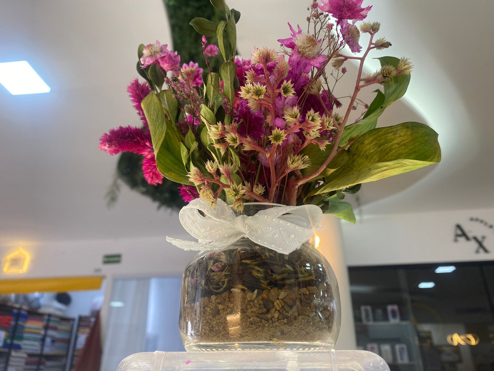 Arranjo flores preservadas
