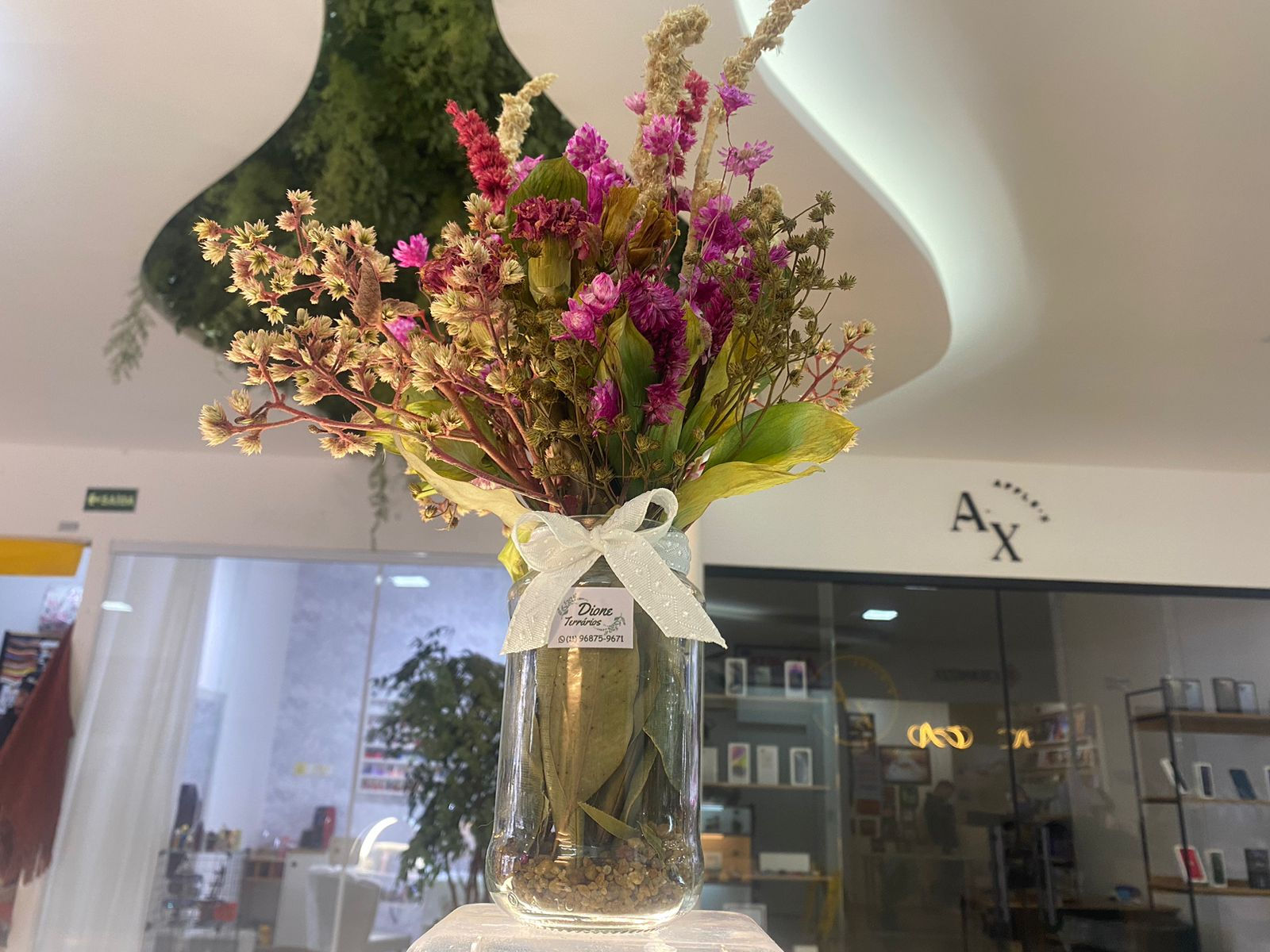 Arranjo flores preservadas