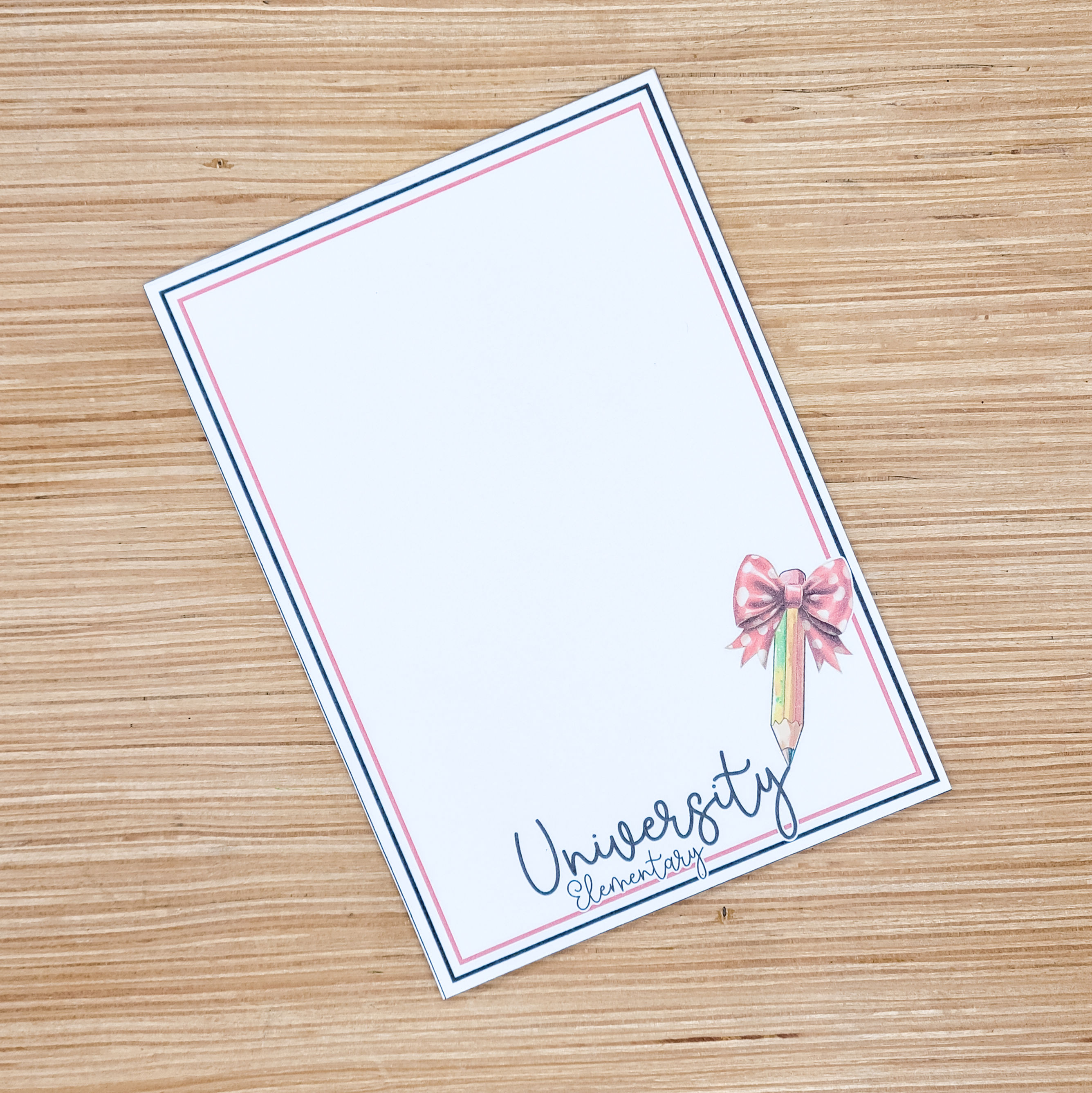 University Coquette Pencil Notepad