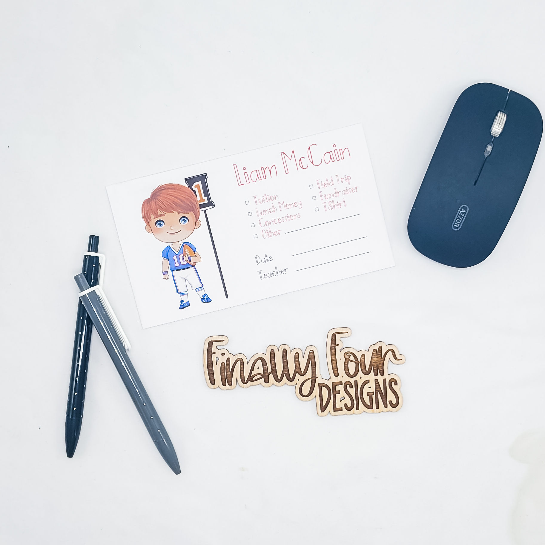 Football First Down School Money Envelopes