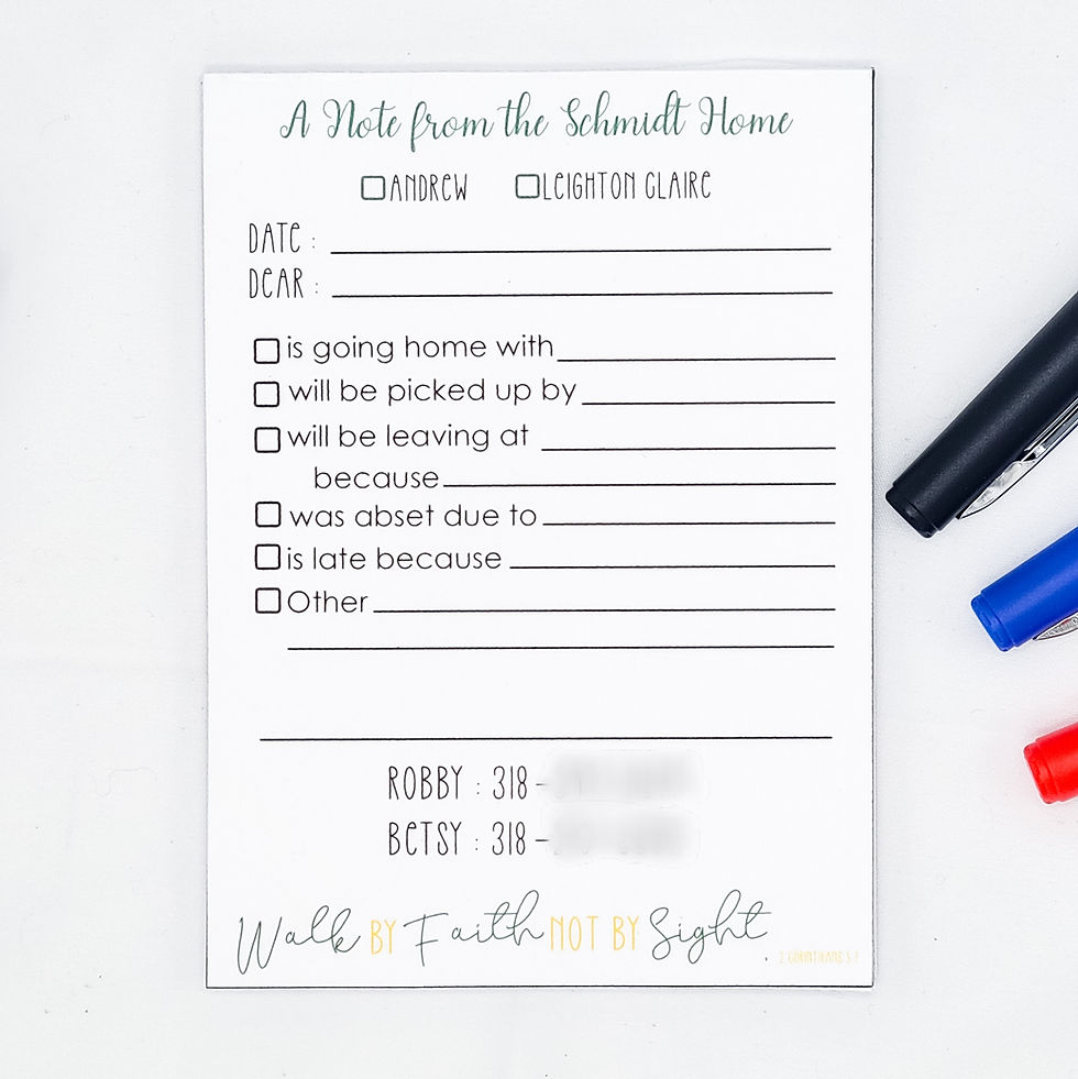 Note from Home 2 Corinthians 5:7 Notepad