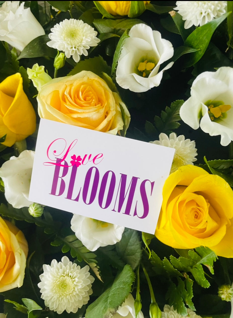 Thumbnail: Rose & Lisianthus Heart with Ribbon