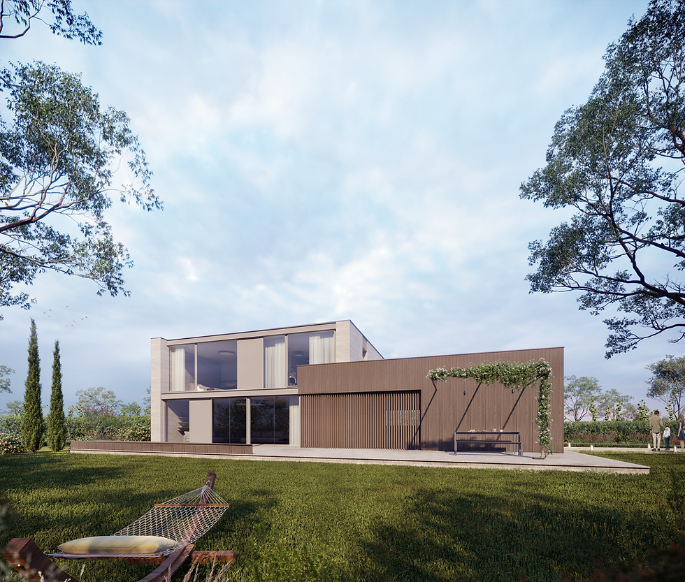Render villa progetto bioarchitettura