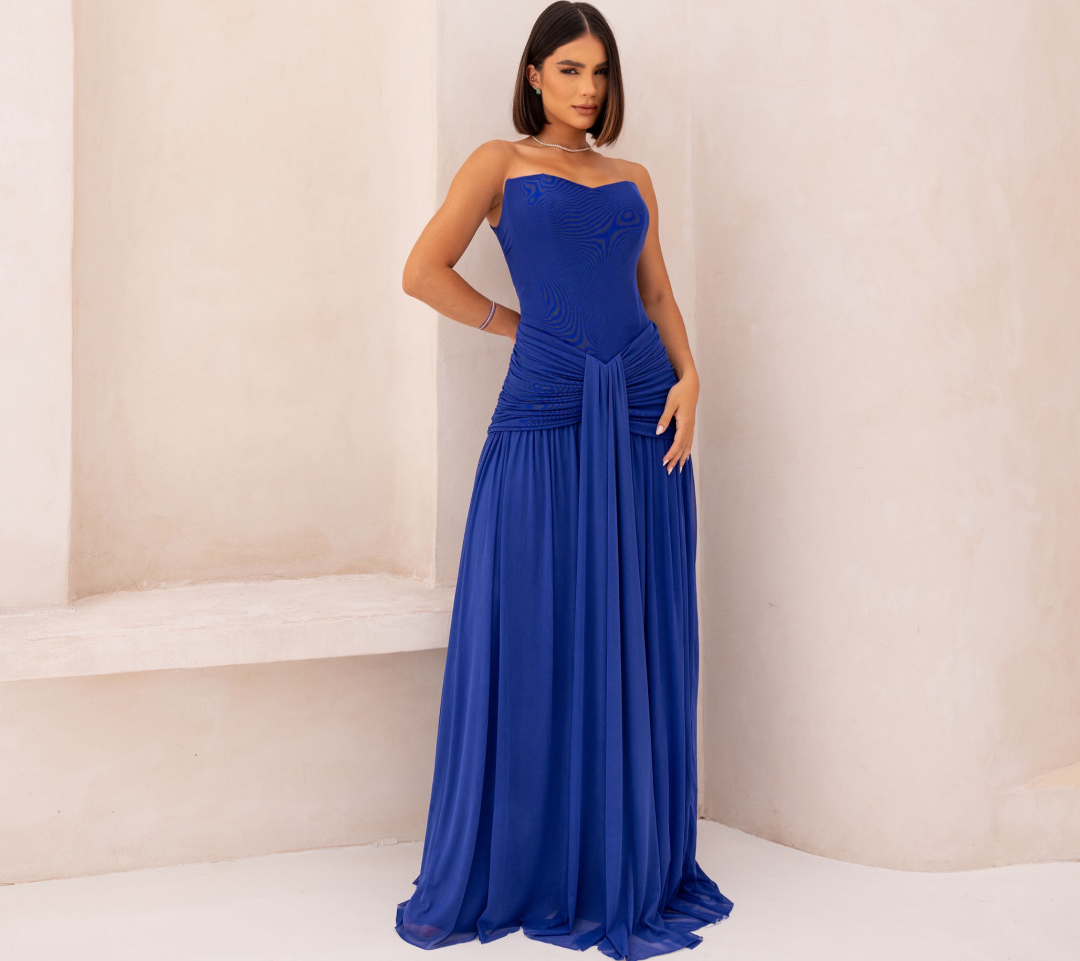 Vestido Longo Adelina+Brinde Bolsa Clutch