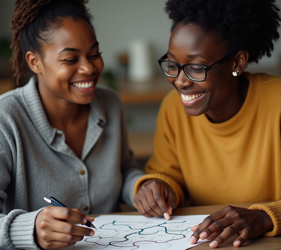 Caregiver assisting a senior with a puzzle