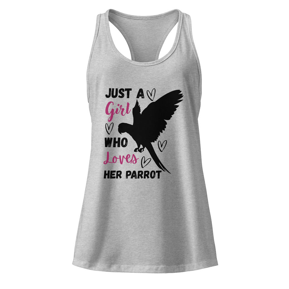Thumbnail: Just a Girl Who Loves Her Parrot Women’s fitted racerback tank top