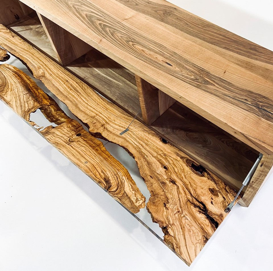 Thumbnail: Magnus TV Cabinet Crystal Clear - Olive Wood