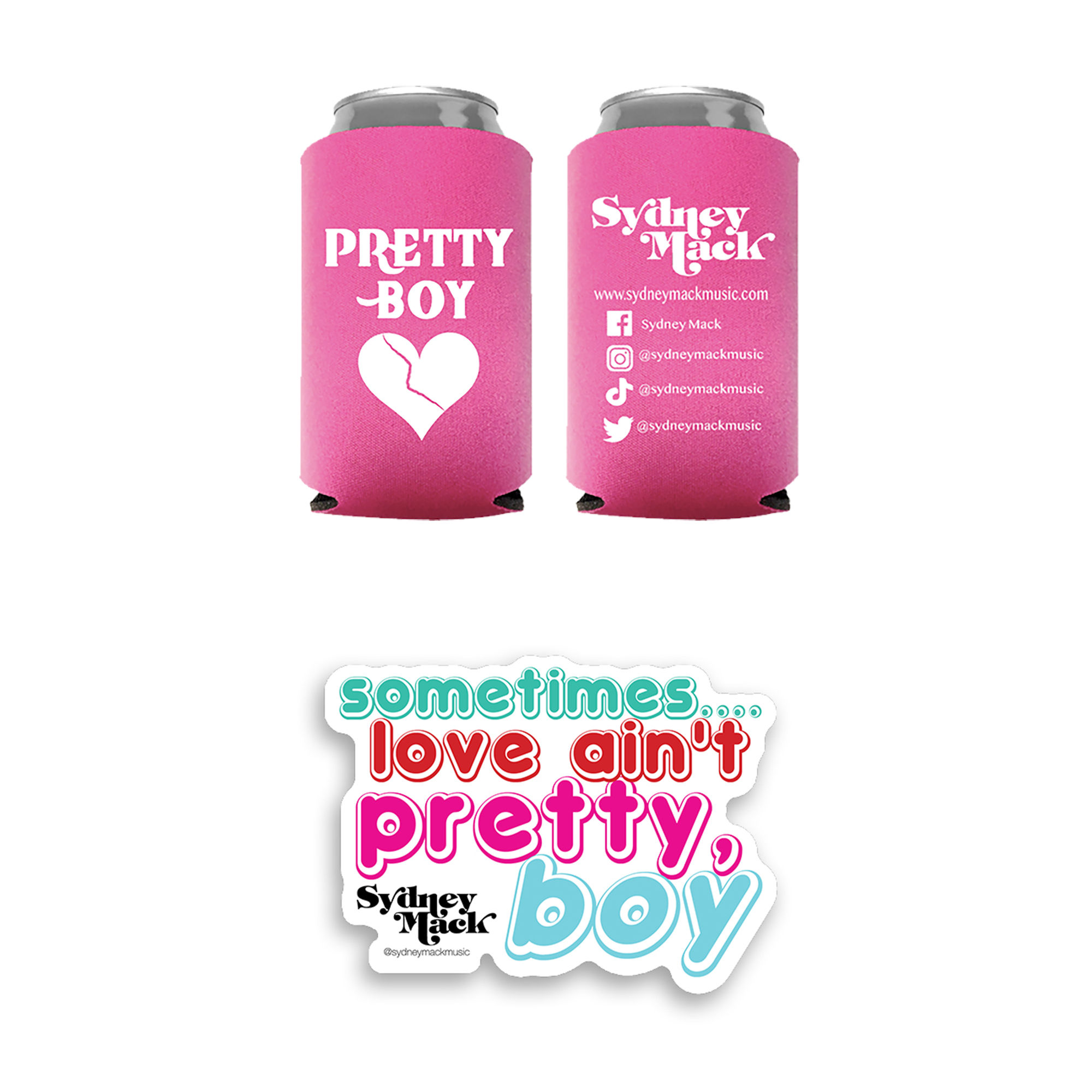 "Pretty Boy" Koozie and Sticker Bundle