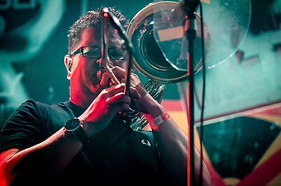 Image of Tim Smart playing the trombone