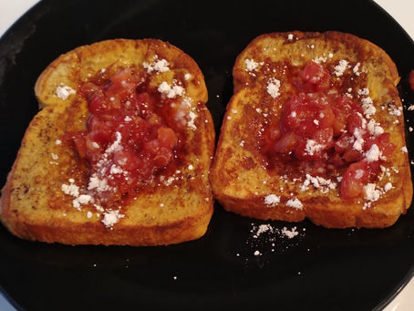 French toast with cherries