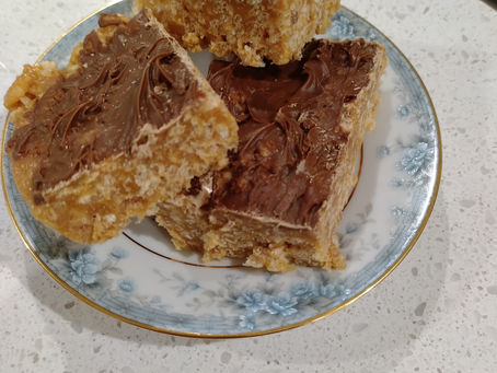 Chewy peanut butter rice krispie treats