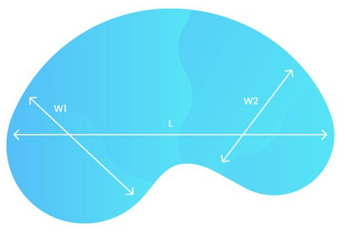 Kidney shaped pool measurements
