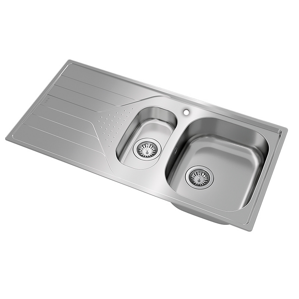 Miniatura: Tarja Empotre Acero Inox Teka UNIVERSE 60 T-XP 1 1/2 B 1D IZQ 2 Tinas 34 cm