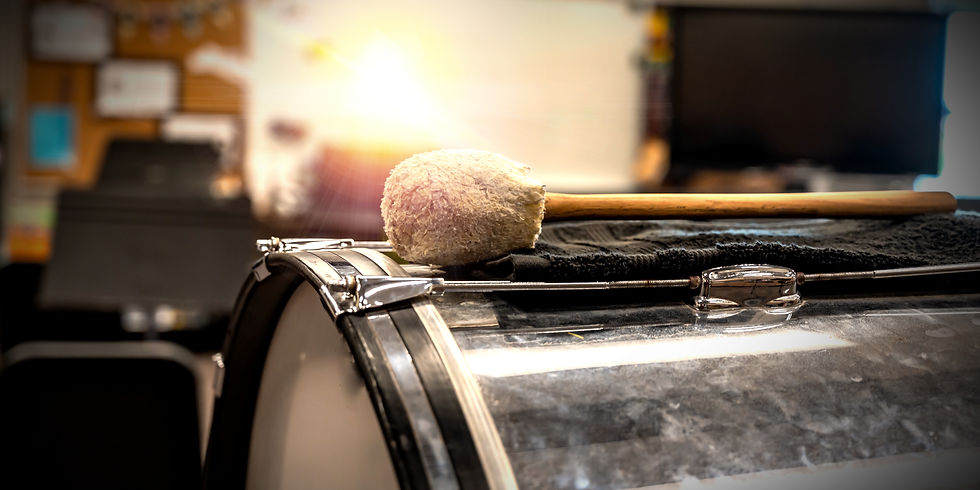 Bass drum in a band room, first day best practices