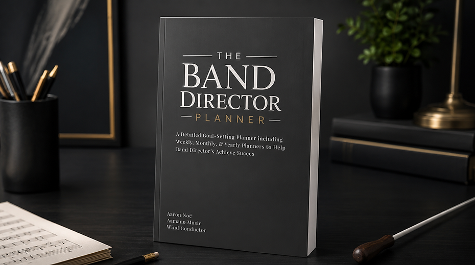 The Band Director Planner Standing on a Desk with a Baton.png