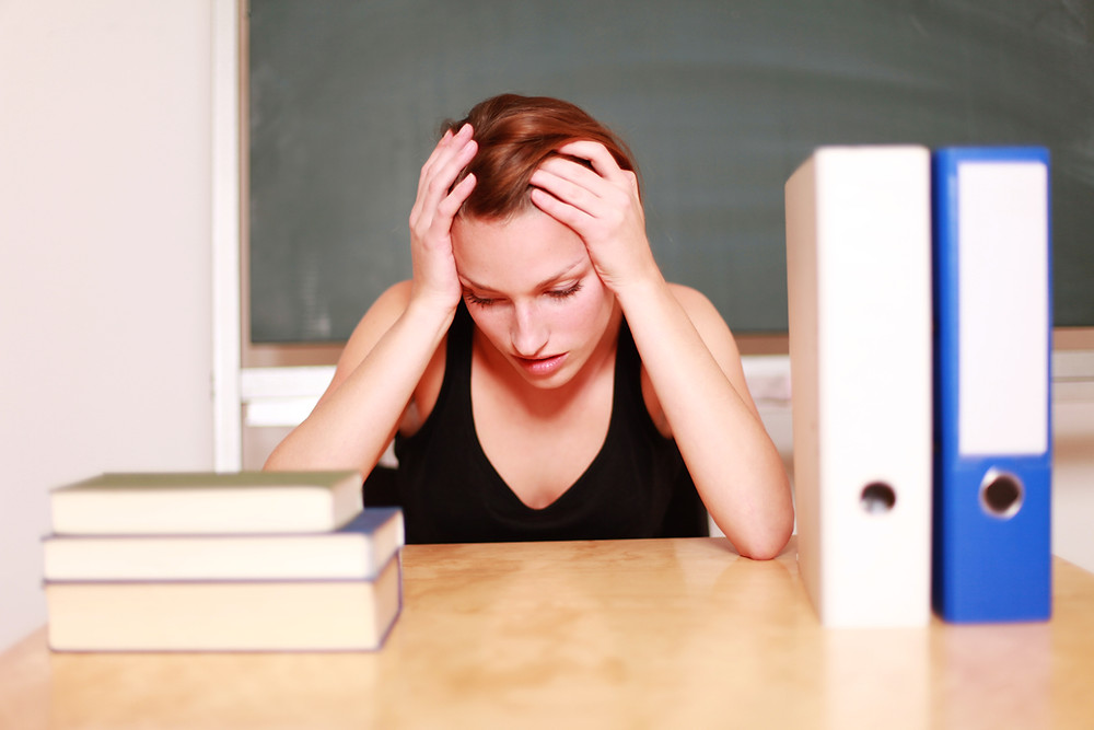 frustrated teacher grading band class
