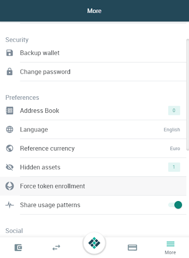 Eidoo wallet force token enrollment