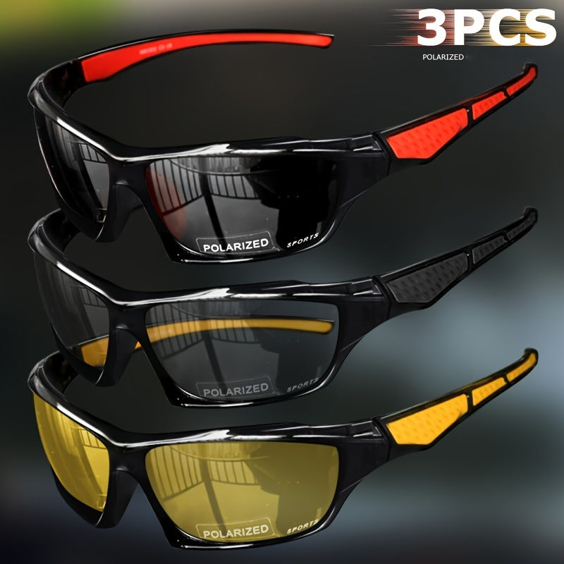Thumbnail: 1/3PCS Sports Polarized Sunglasses for Men Lightweight Night Vision Male Shades 