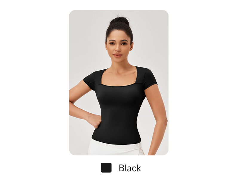 Thumbnail: Yoga Tops Women Gym Training Sport Tops Quick-Dry Yoga Shirts Short-sleeved Outd