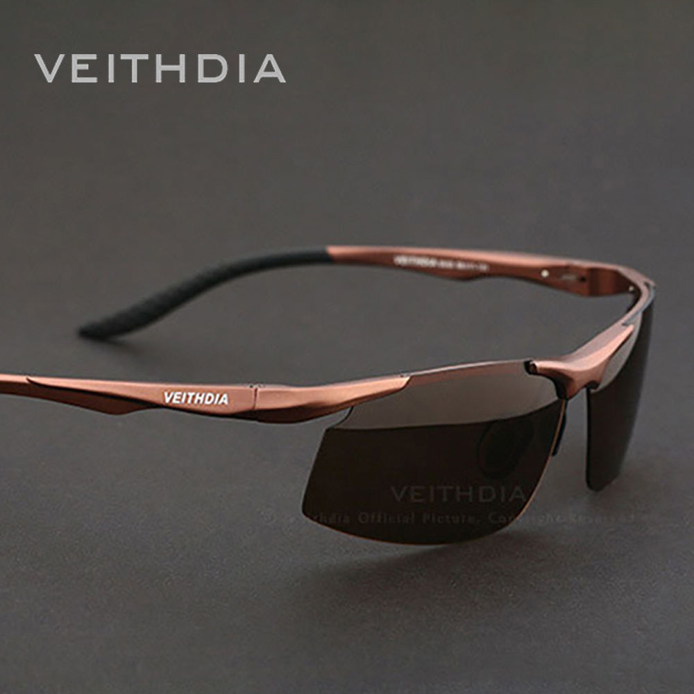VEITHDIA Men Sunglasses Aluminum Magnesium Polarized UV400 Lens Rimless Driving