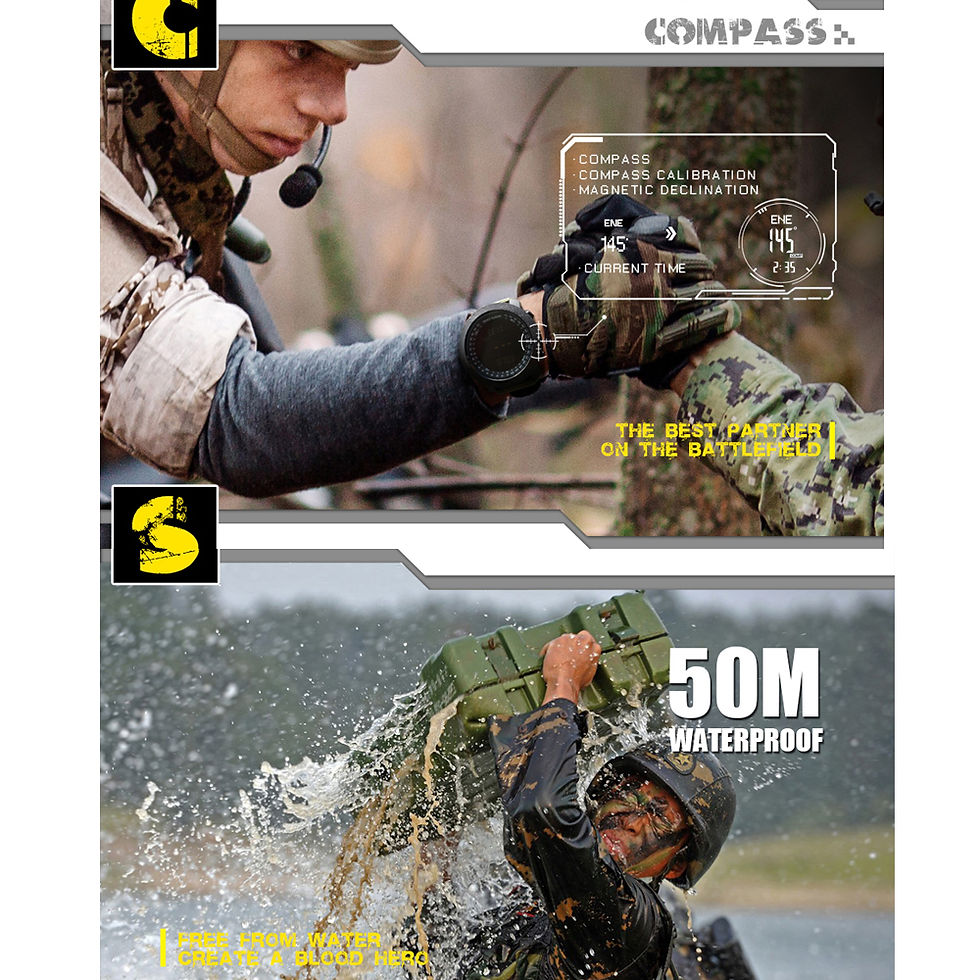 Thumbnail: NORTH EDGE Men's sport Digital watch Hours Running Swimming Military Army watche