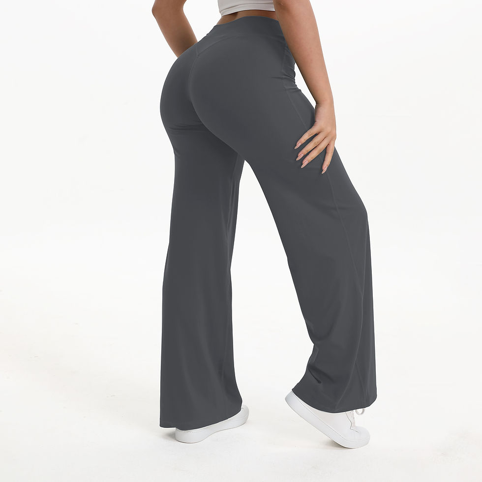 Thumbnail: NCLAGEN SoftMotion Straight Leg Bottoms Women's Mid-Waist Yoga Pants GYM Legging