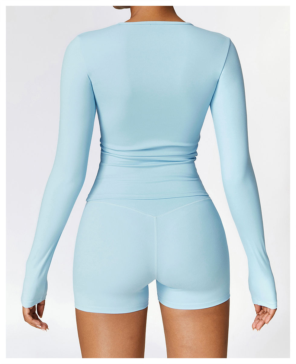 Thumbnail: Women Yoga T-shirts Solid Sports Top Long Sleeve Gym Workout Running Shirts Sexy