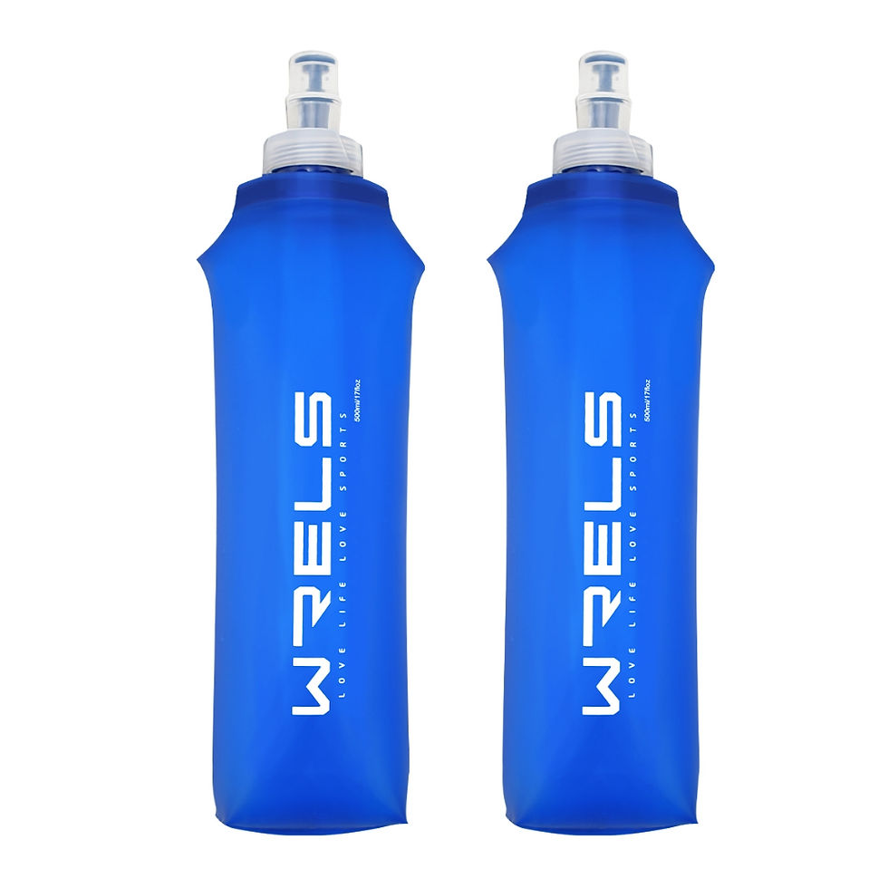 Thumbnail: WRELS Foldable Silicone Water Bottle Outdoors Traveling Sport Running Cycling Ke