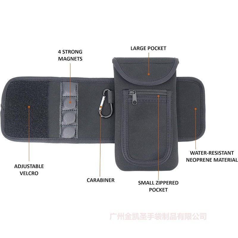 Thumbnail: Magnetic Gym Bag - Water Bottle Holder with Large Pocket And Phone Holder Attach